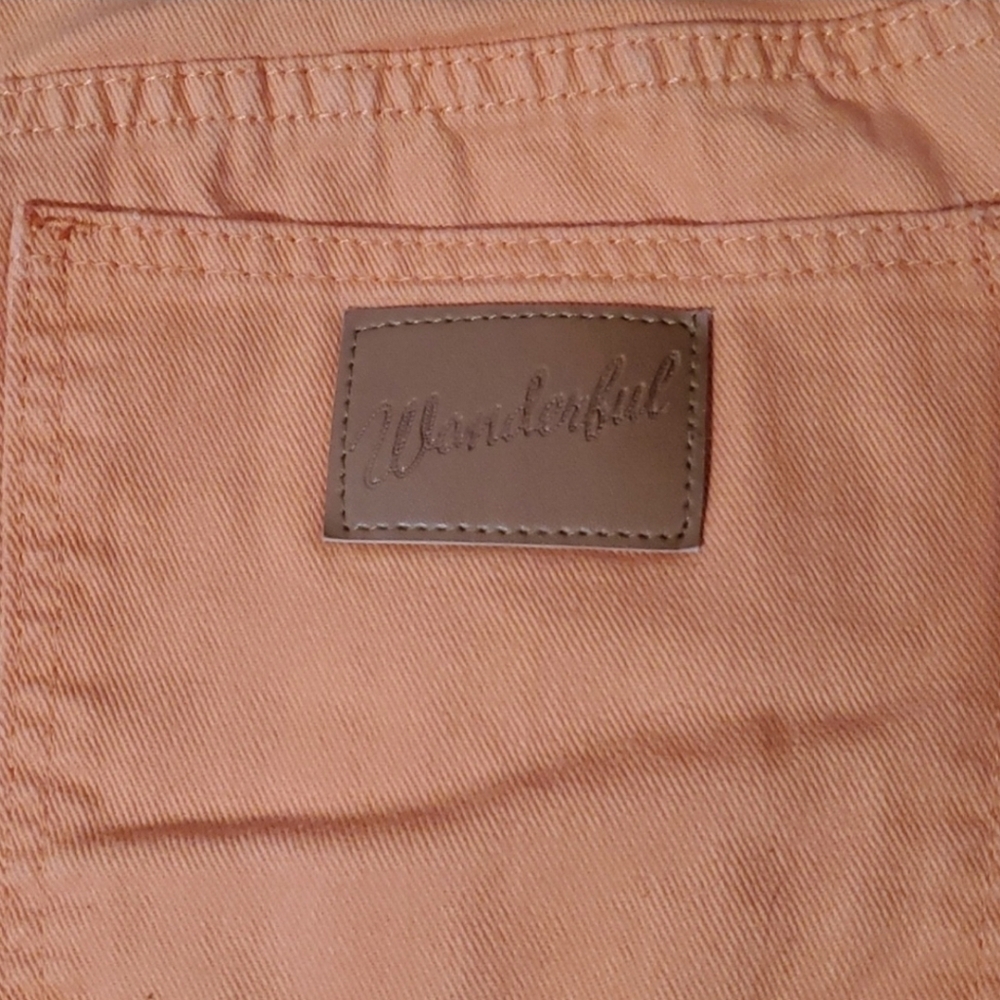 Shein Size 10 Jeans 100% Cotton Denim Orange Wide Straight Leg Pants High Rise - Picture 9 of 11
